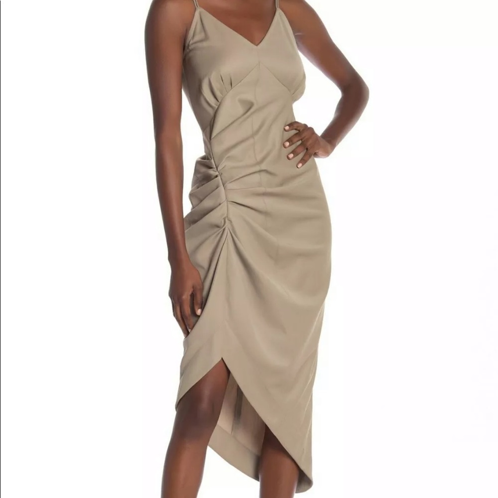 HELMET LANG WOOL SEED COLOR SLIP-DRESS